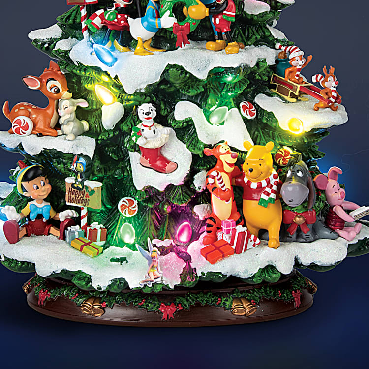 Disney Illuminated Tabletop Christmas Tree Adorned With 19 Of The