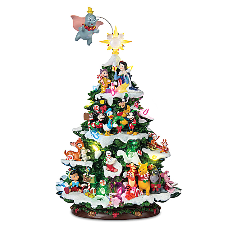 Disney Illuminated Tabletop Christmas Tree Adorned With 19 Of The