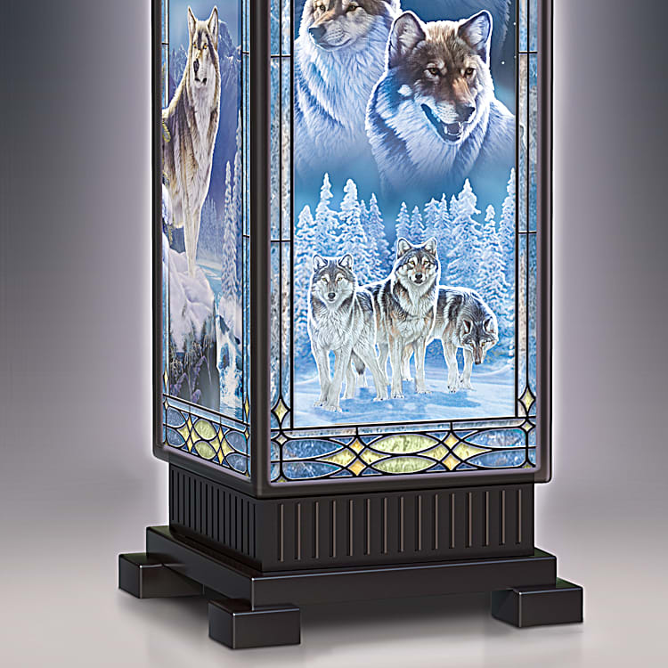 35.6 cm Tall Rectangular Illuminated Stained Glass Adorned