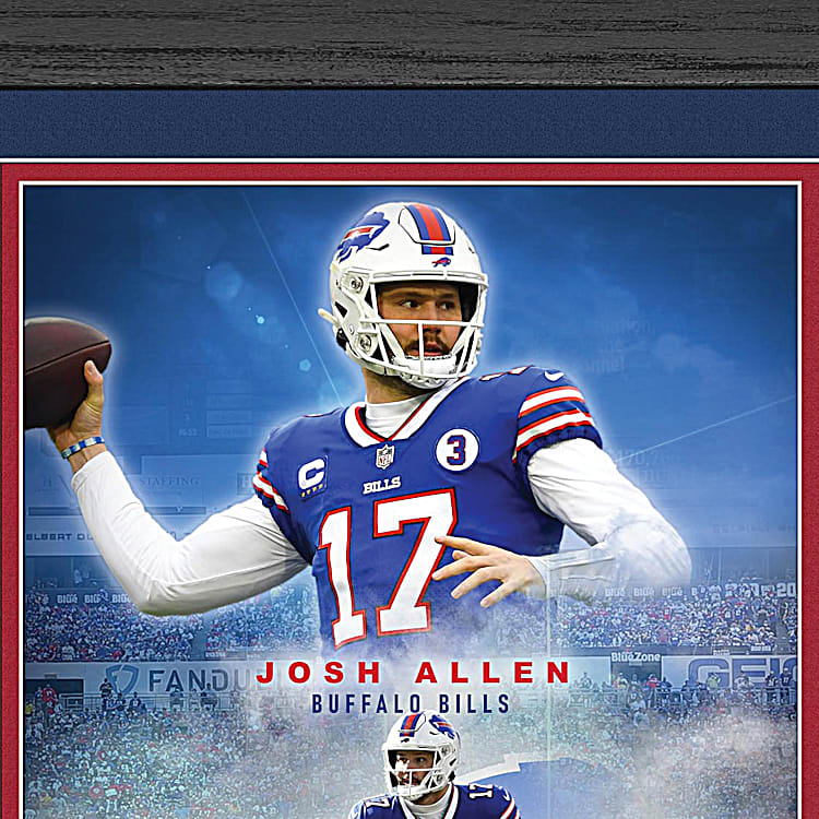 Josh Allen Buffalo Bills NFL Framed Wall Decor Featuring A Full