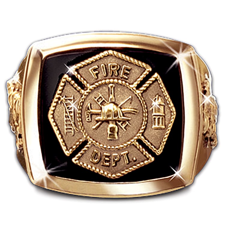Firefighter maltese cross ring deals