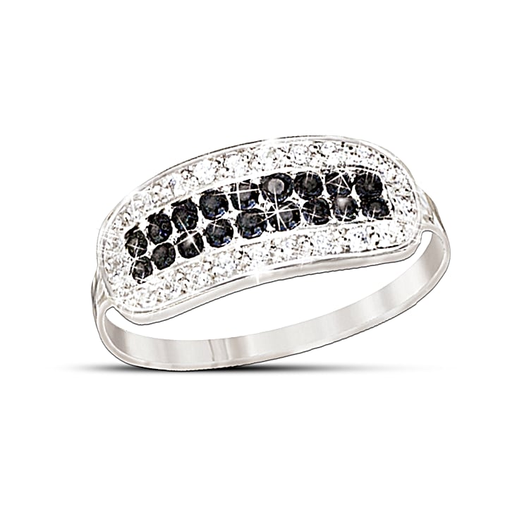 5th Avenue Black White Diamond Ring