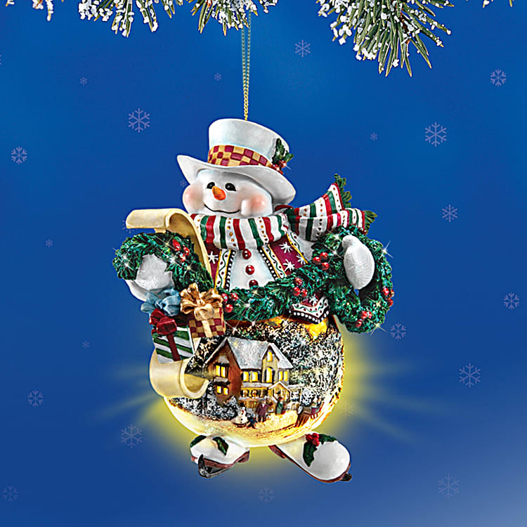 Thomas Kinkade Snowman Ornament Collection: Memories Of Christmas