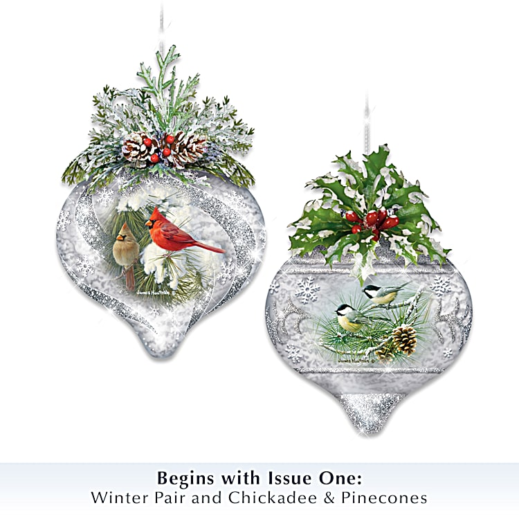 Winter Wildlife Handcrafted Glass Ornament Collection