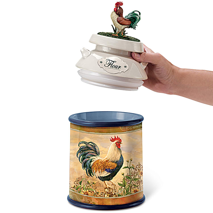 Country Morning Rooster Kitchen Canister Collection