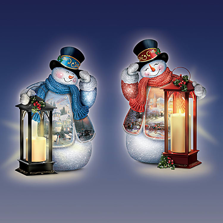 Warm Wishes Illuminated Snowman Tabletop Centrepiece Collection