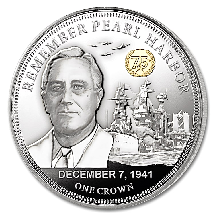 The 75th Anniversary Heroes Of Pearl Harbor Silver Crown Coin