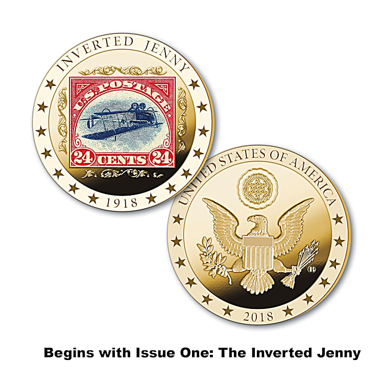 The Worlds Rarest Stamps 24K Gold-Plated Golden Proof Coin