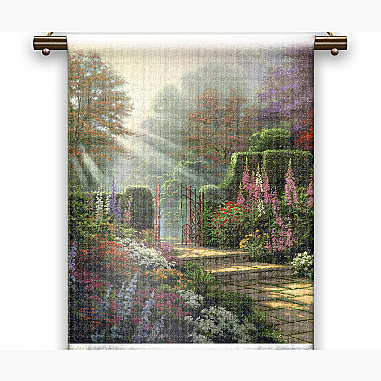 Gods Promises Religious Banner Wall Decor Collection Featuring Art By Thomas Kinkade With Wooden Rods Rope Cording That Make Them Easy To Hang