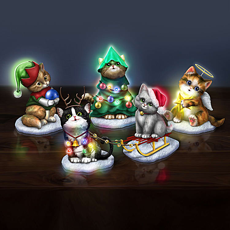 クリスマスHERSHEY'S Cat's Meow Collection Purr-fect Medleys Illuminated Musical Christmas Cat