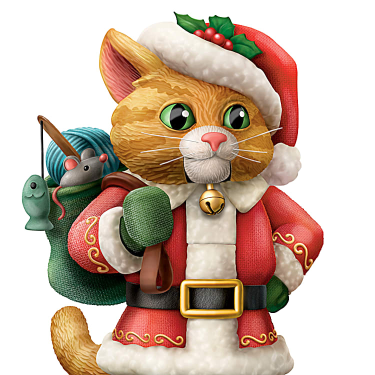 A Meowwy Little Christmas Hand-Painted Cat-Themed Nutcracker