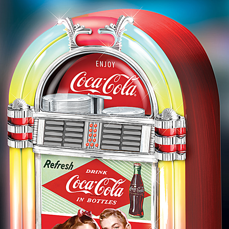 COCA-COLA Retro-Style Illuminated Musical Jukebox Sculpture