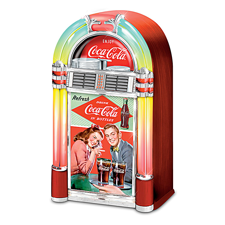 COCA-COLA Retro-Style Illuminated Musical Jukebox Sculpture