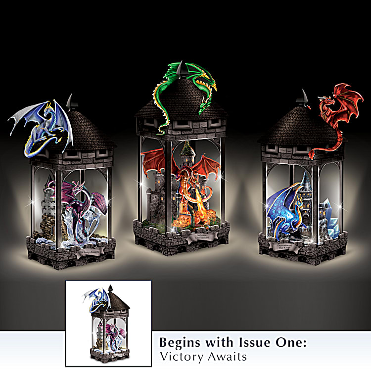 Illuminated Dragon Lanterns Adorned With Sculpted Dragons Hand