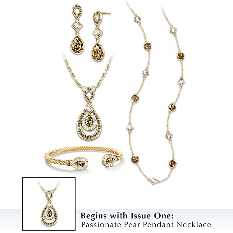 Pear shaped earrings and necklace sale