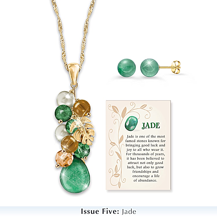 Womens Silver-Tone And Gold-Tone Nature Inspired Gemstone Pendant