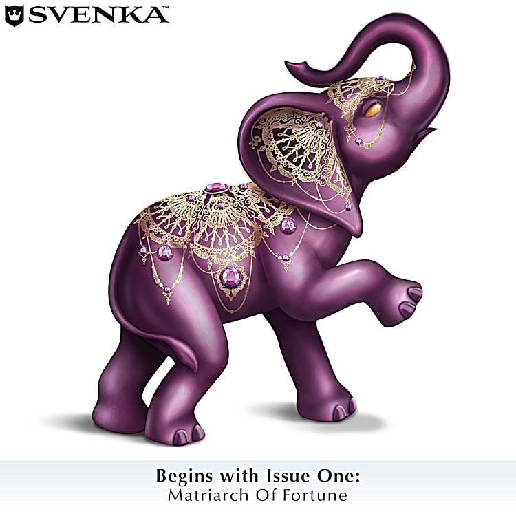 12.7 cm Elephant Figurines With Svenka Crystals And High