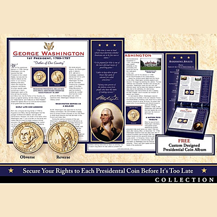 U.S. Presidential Dollar Coin Collection: Uncirculated Collectible