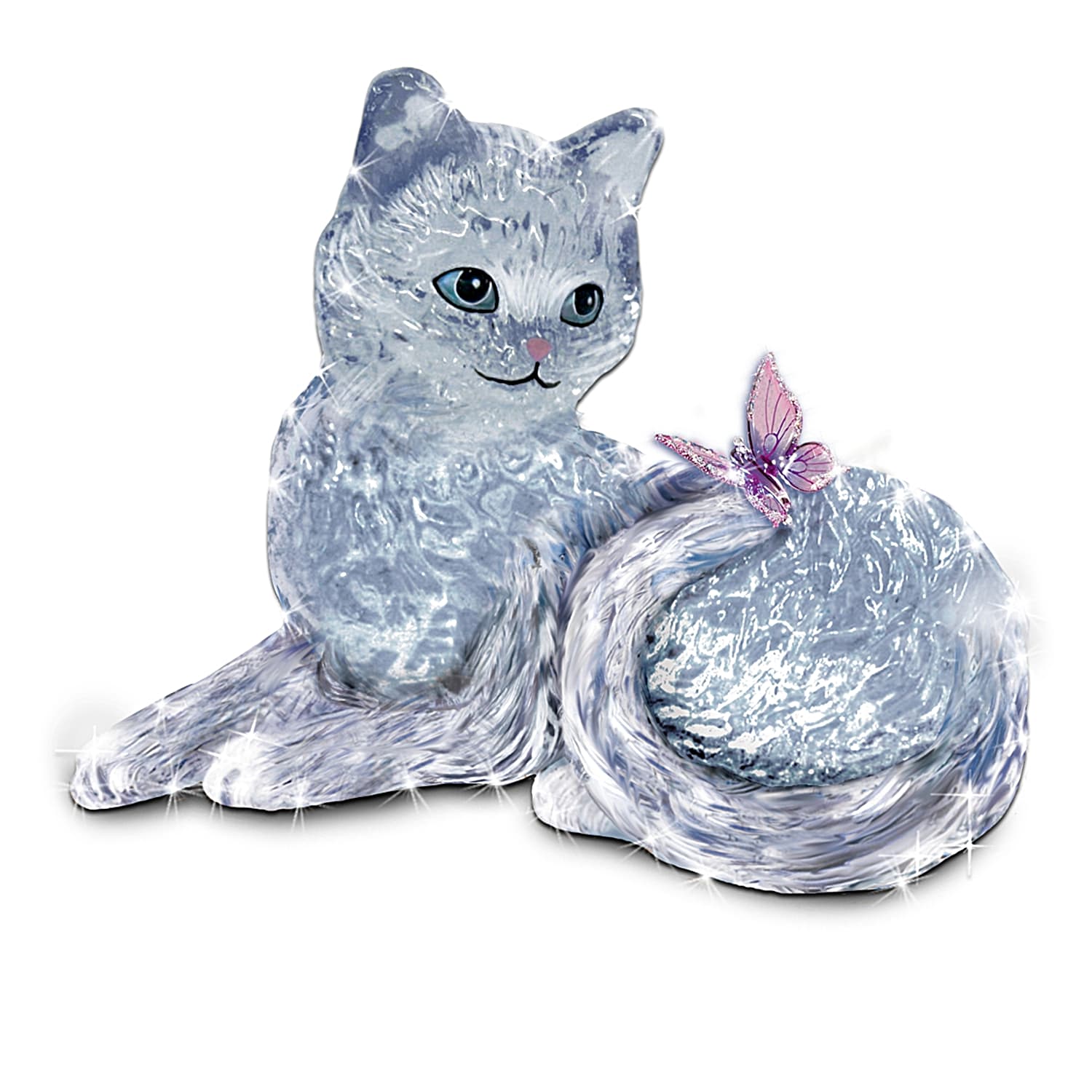 Smitten Crystal Kitten And Butterfly Figurine