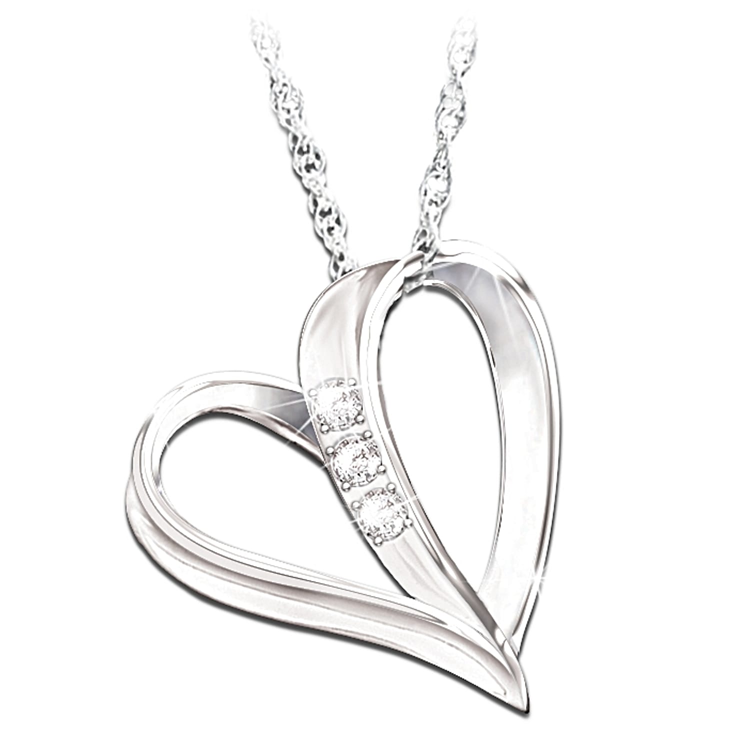 My Daughter My Heart My Love 3 Diamond Pendant Necklace