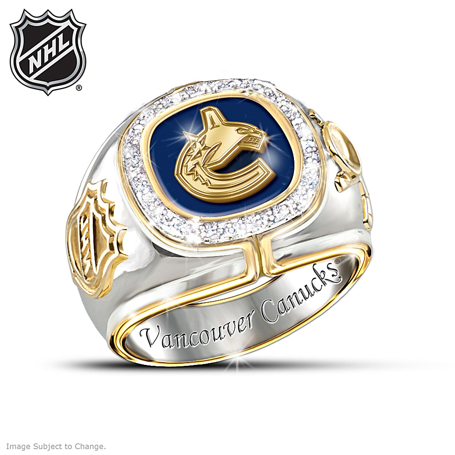 NHL® Vancouver Canucks® Diamond Team Mens Ring