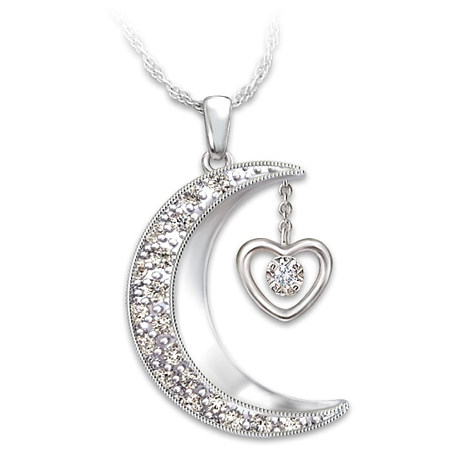 Moon Shaped Diamond Pendant Necklace I Love You To The Moon And Back