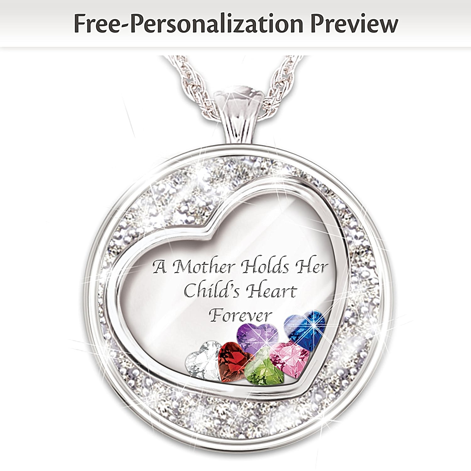 Necklace A Mother Holds Her Childs Heart Personalized Birthstone Pendant Necklace