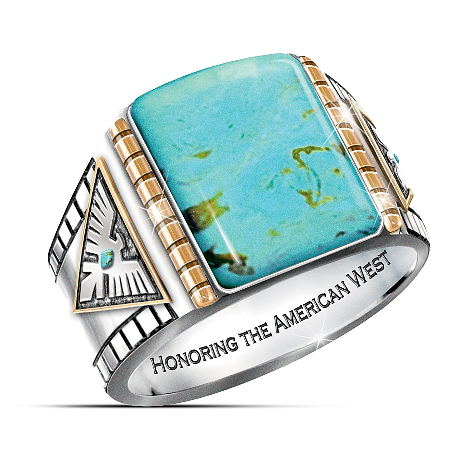 Turquoise thunderbird ring store