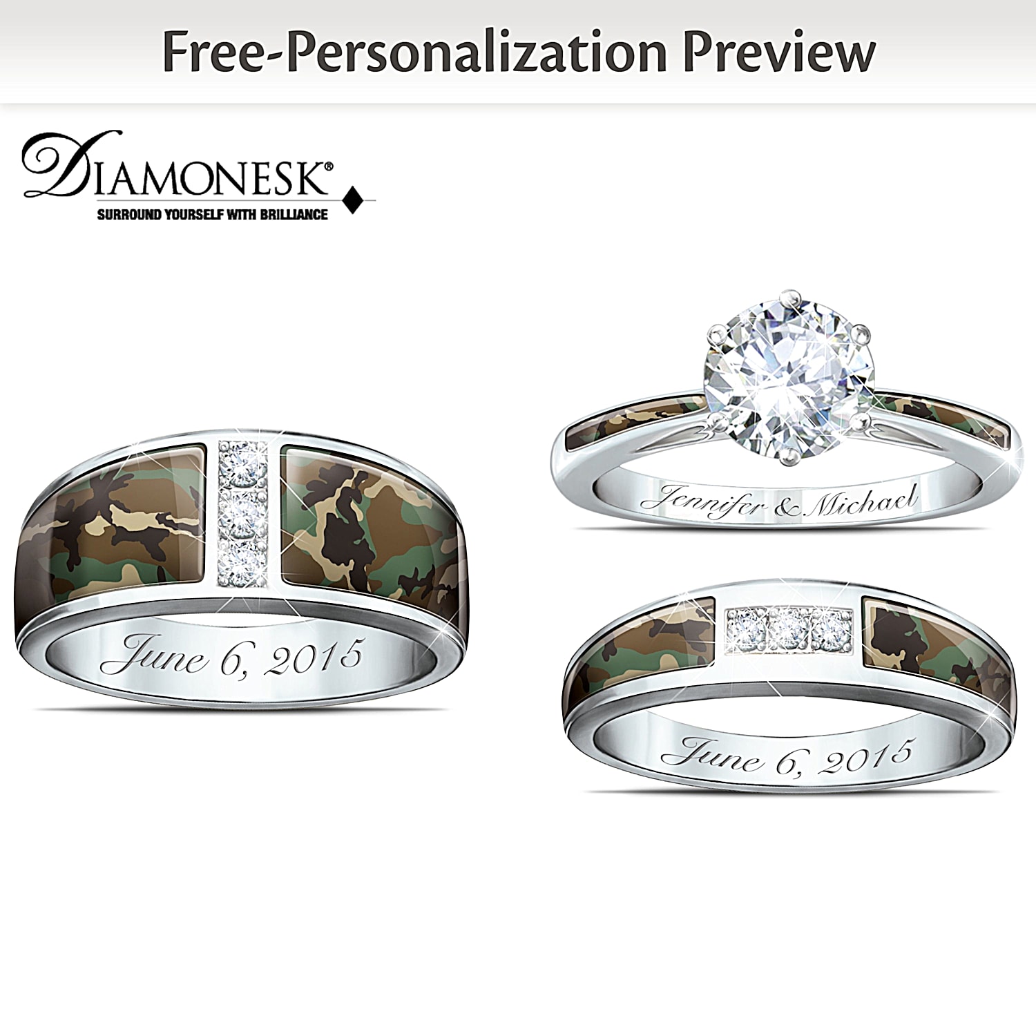 White gold camo wedding rings best sale