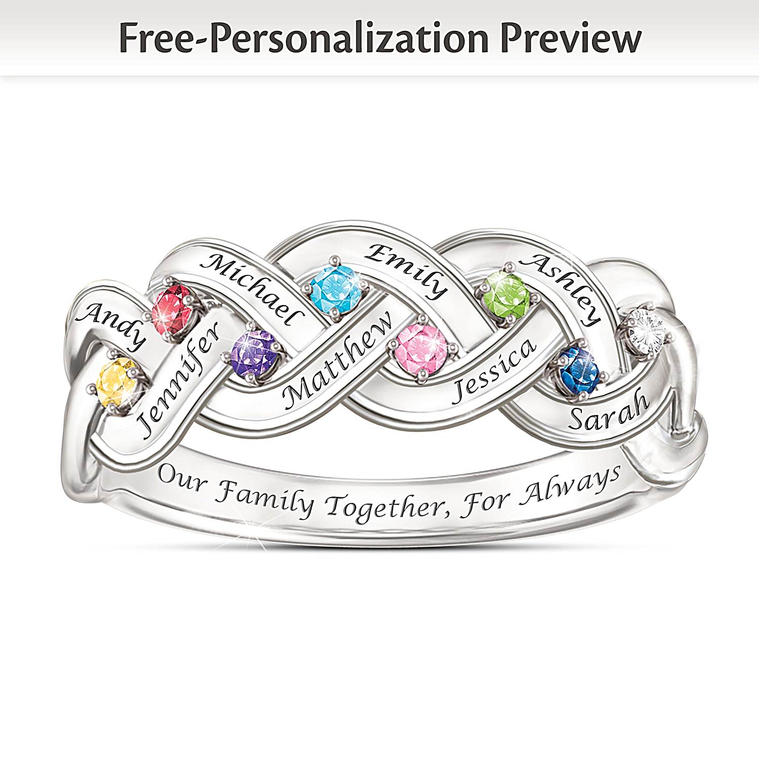 Together For Always Family Engraved Ring