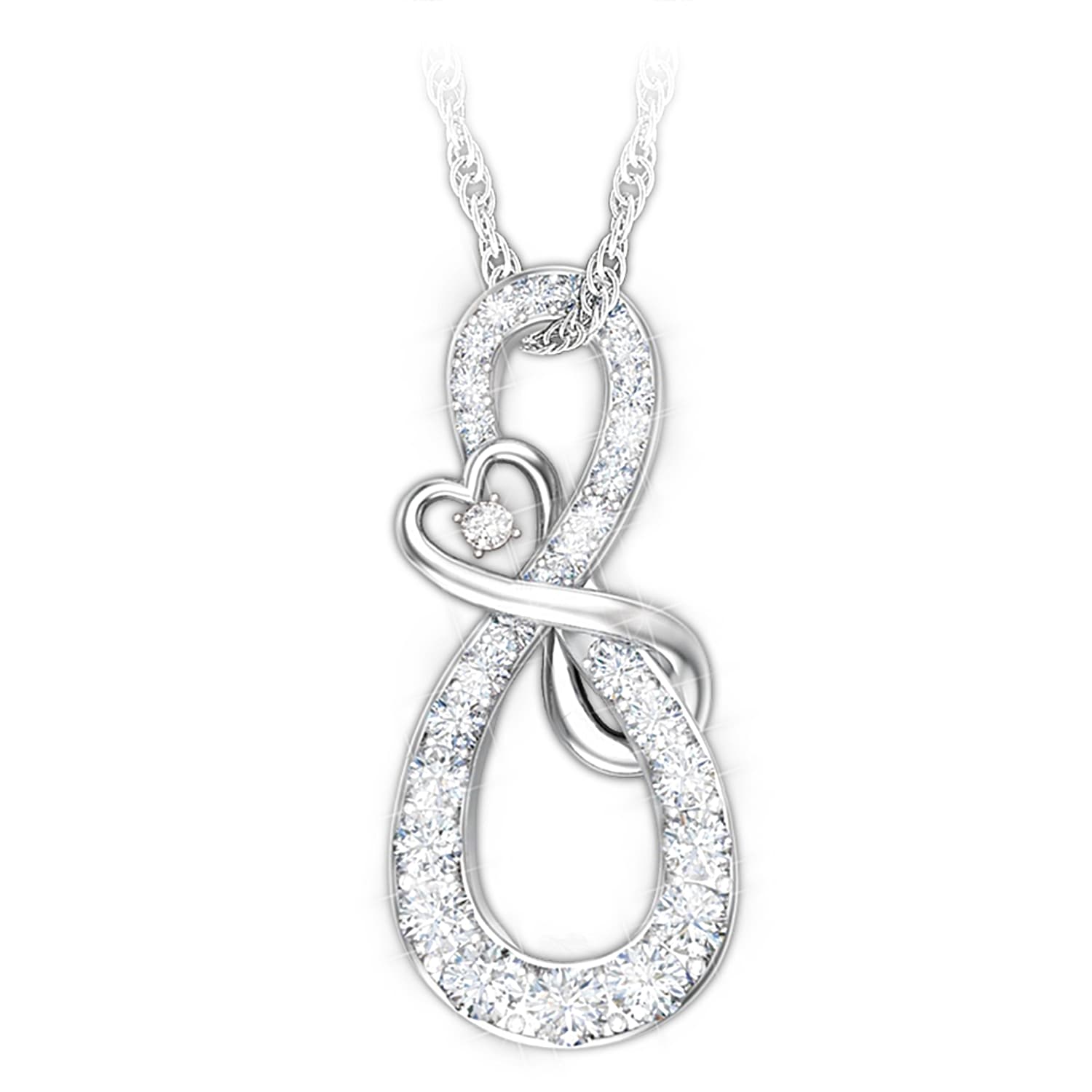 12 Diamond Mother Daughter Pendant Necklace