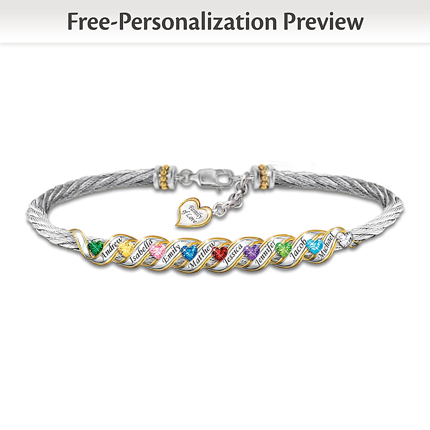 Family Is Forever Personalized Birthstone Bracelet