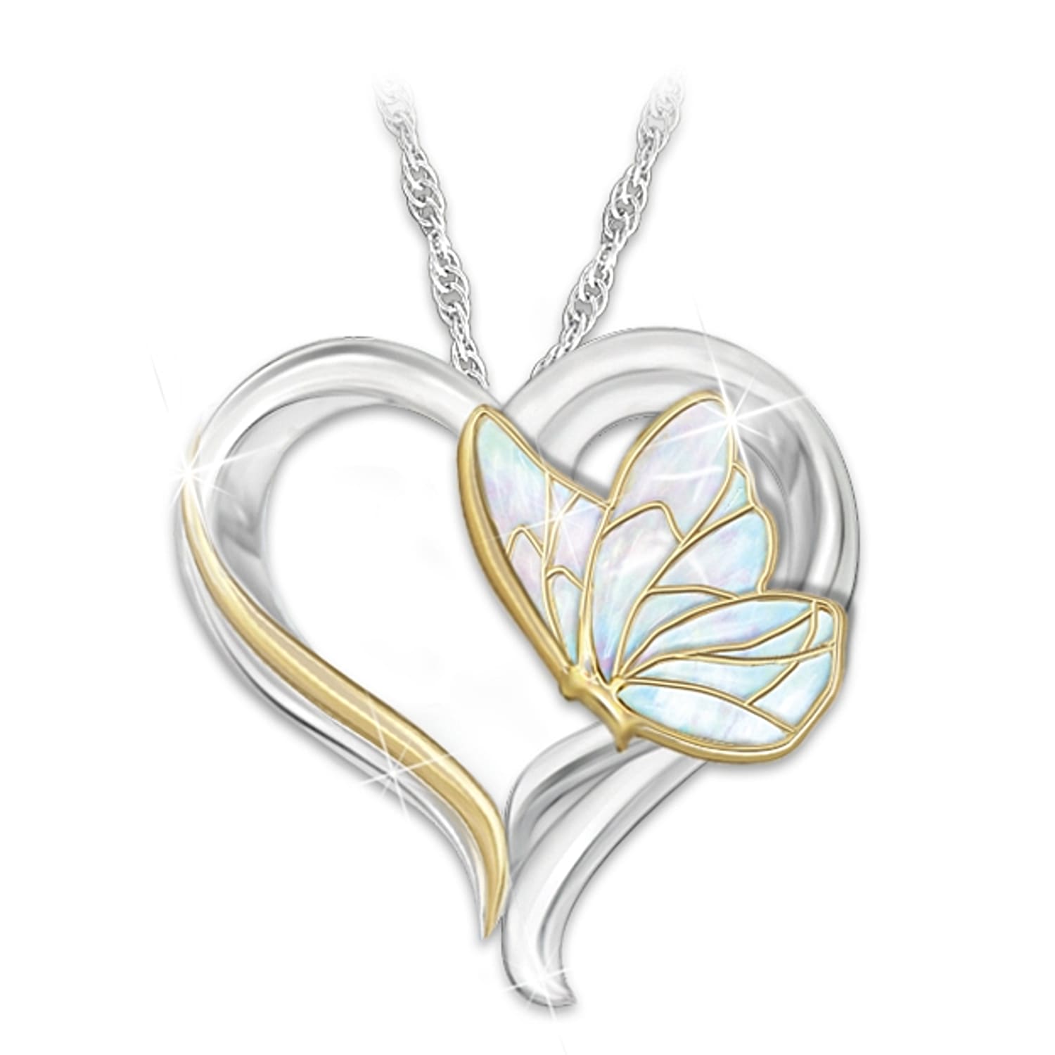 Messenger From Heaven Butterfly Heart Women s Pendant Necklace