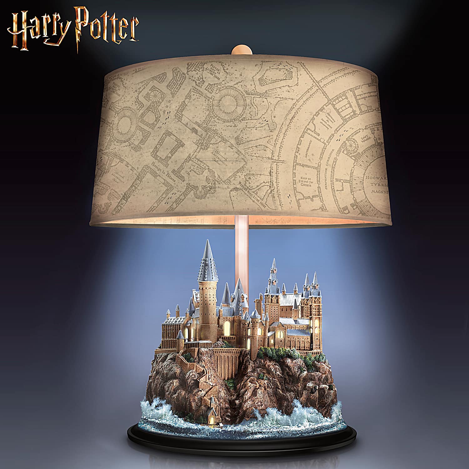 Deathly Hallows Wooden Desk Lamp Harry Potter Lampshade