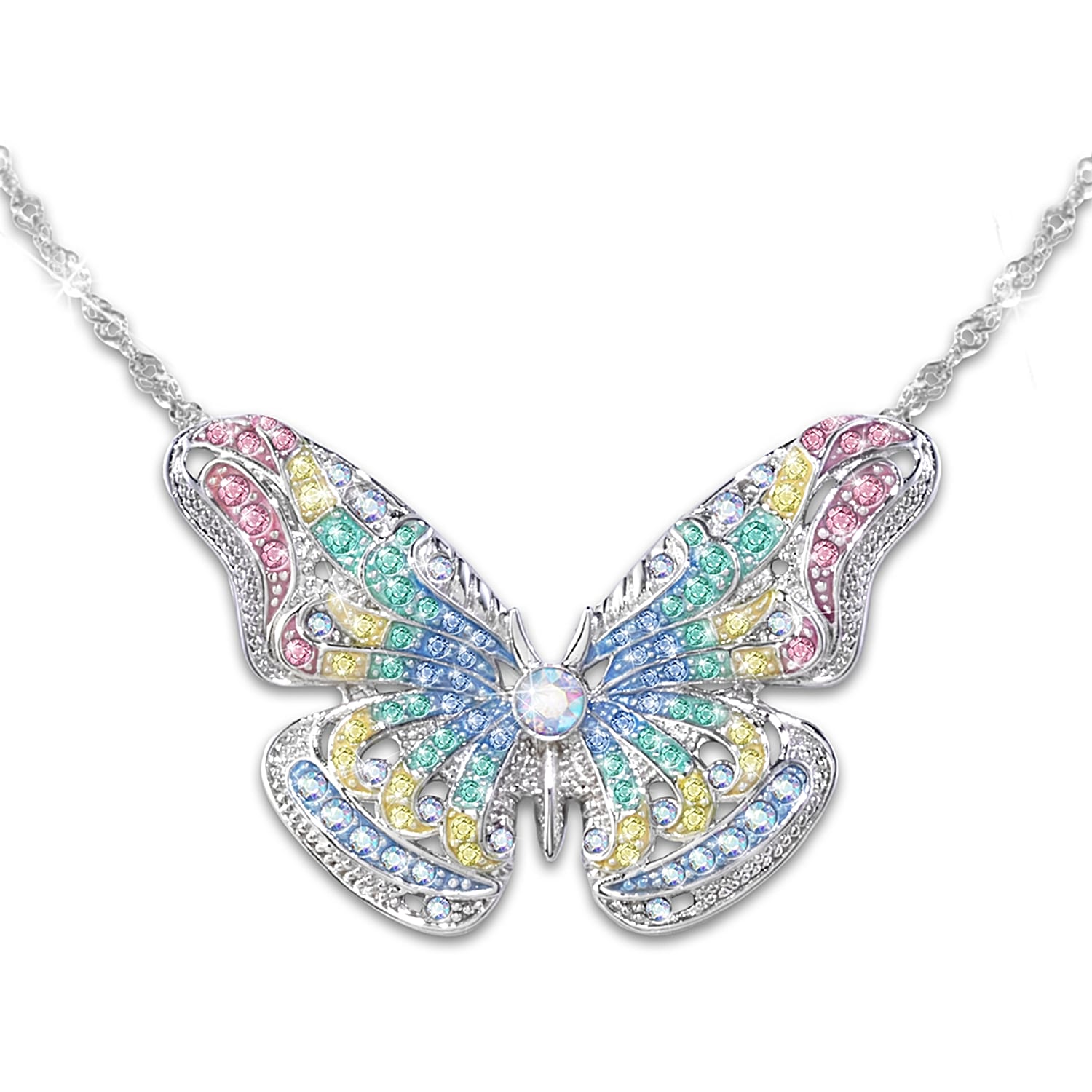 Bradford exchange butterfly cheap necklace