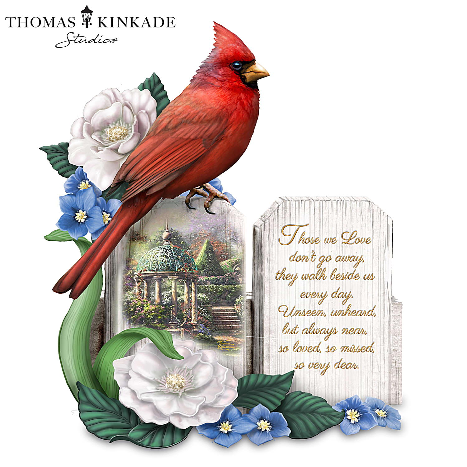 Birds of a Father  “Merry, Merry” Thomas Kinkade A Love So Dear Sculpted Cardinal Figurine