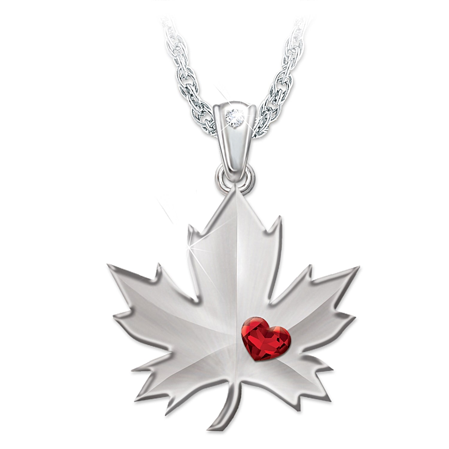 Proudly Canadian Womens Maple Leaf Pendant Necklace