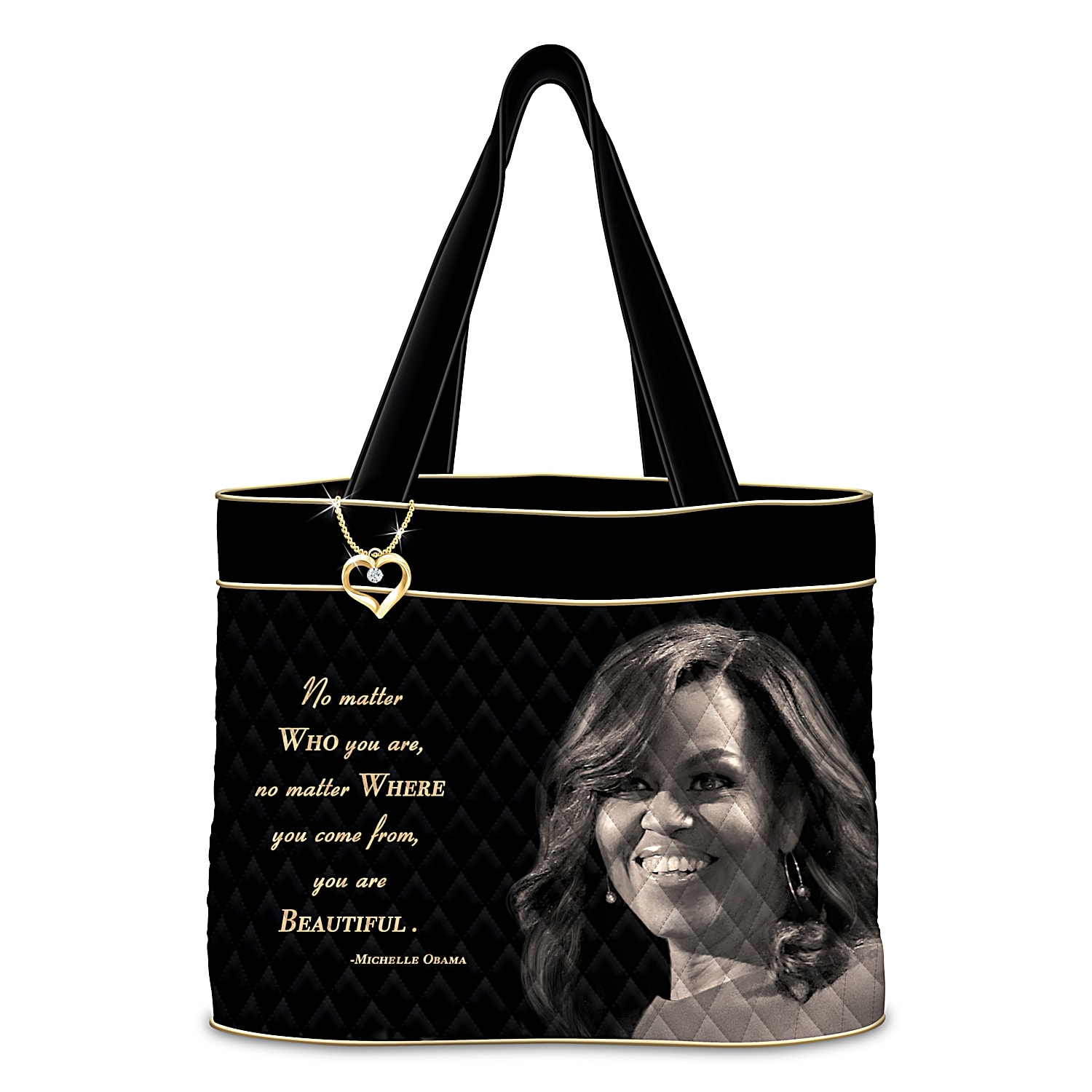 Michelle obama purse black and white top