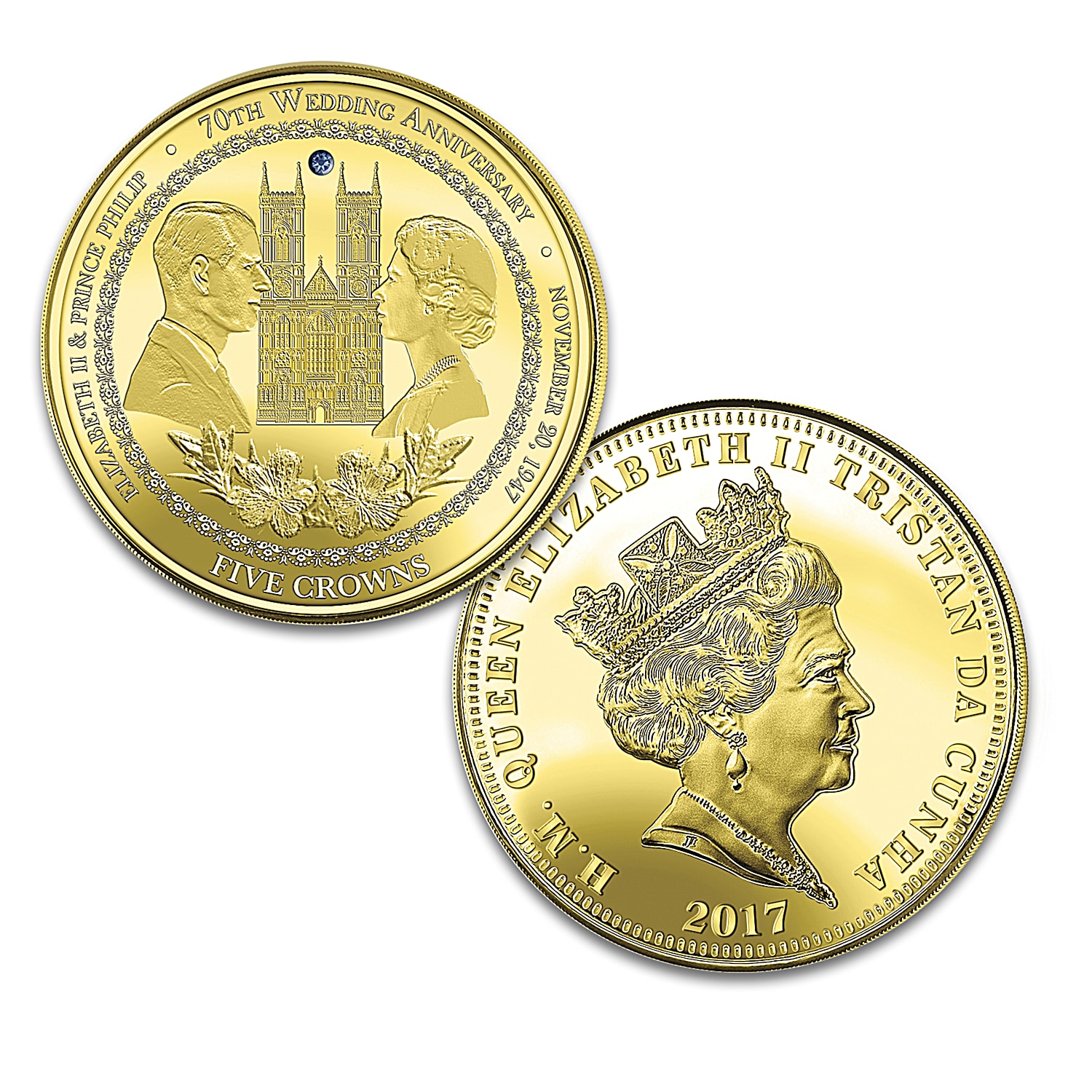 Queen Elizabeth II & Prince Philip Platinum Anniversary 24K Gold