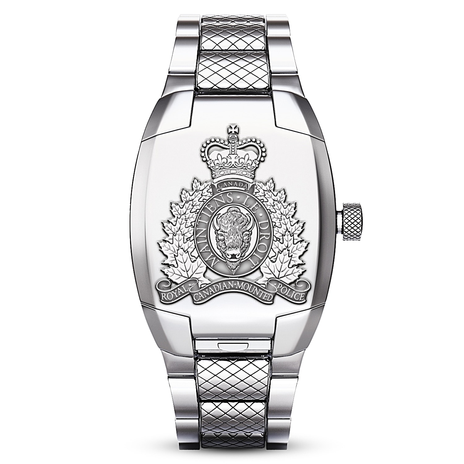 RCMP Mens Watch Featuring A Unique Flip Cover Design With A Low