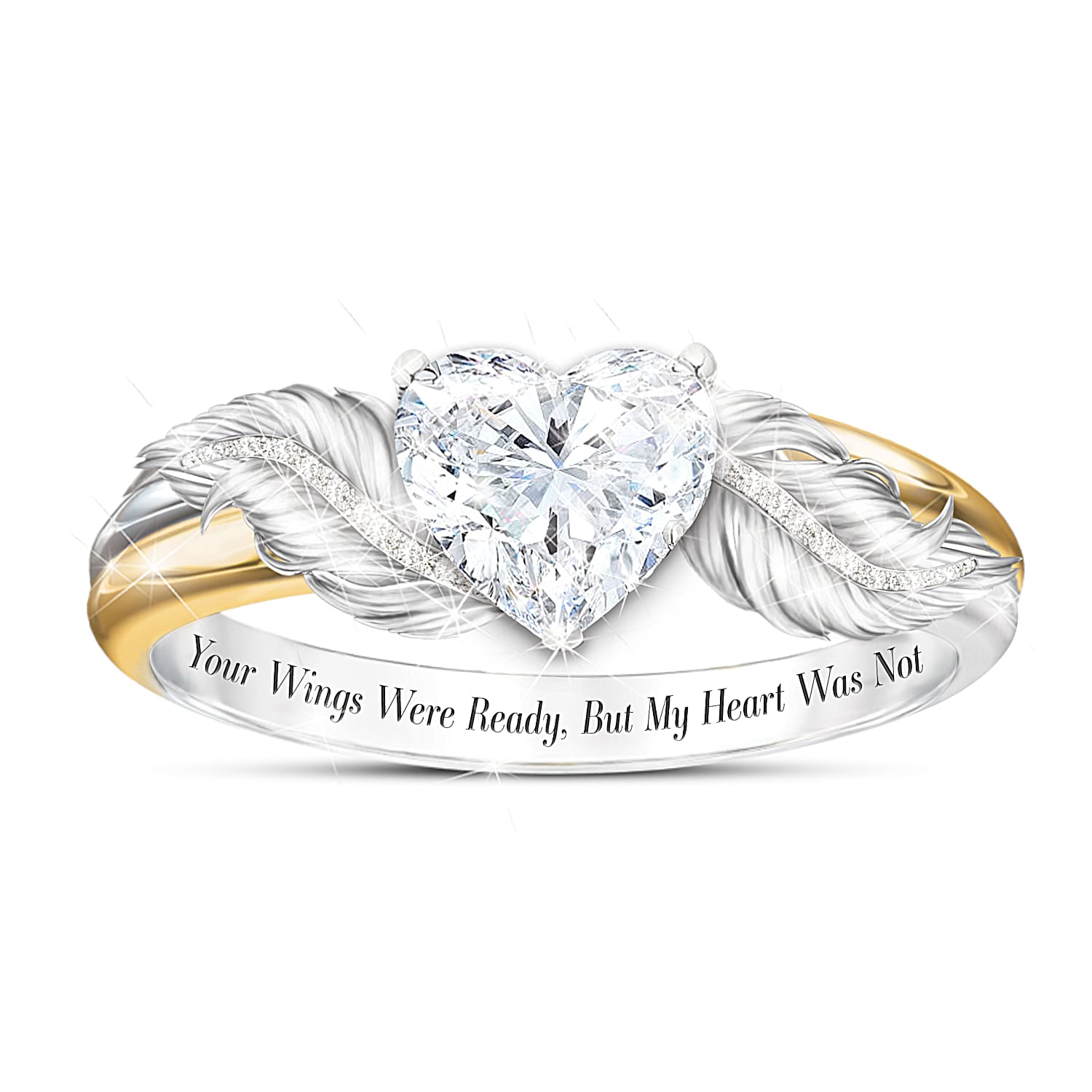 Heart with wings ring shop