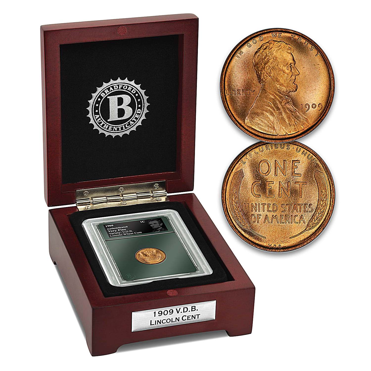 The Only Reverse V.D.B. 95% Copper Abraham Lincoln Wheat Penny 1