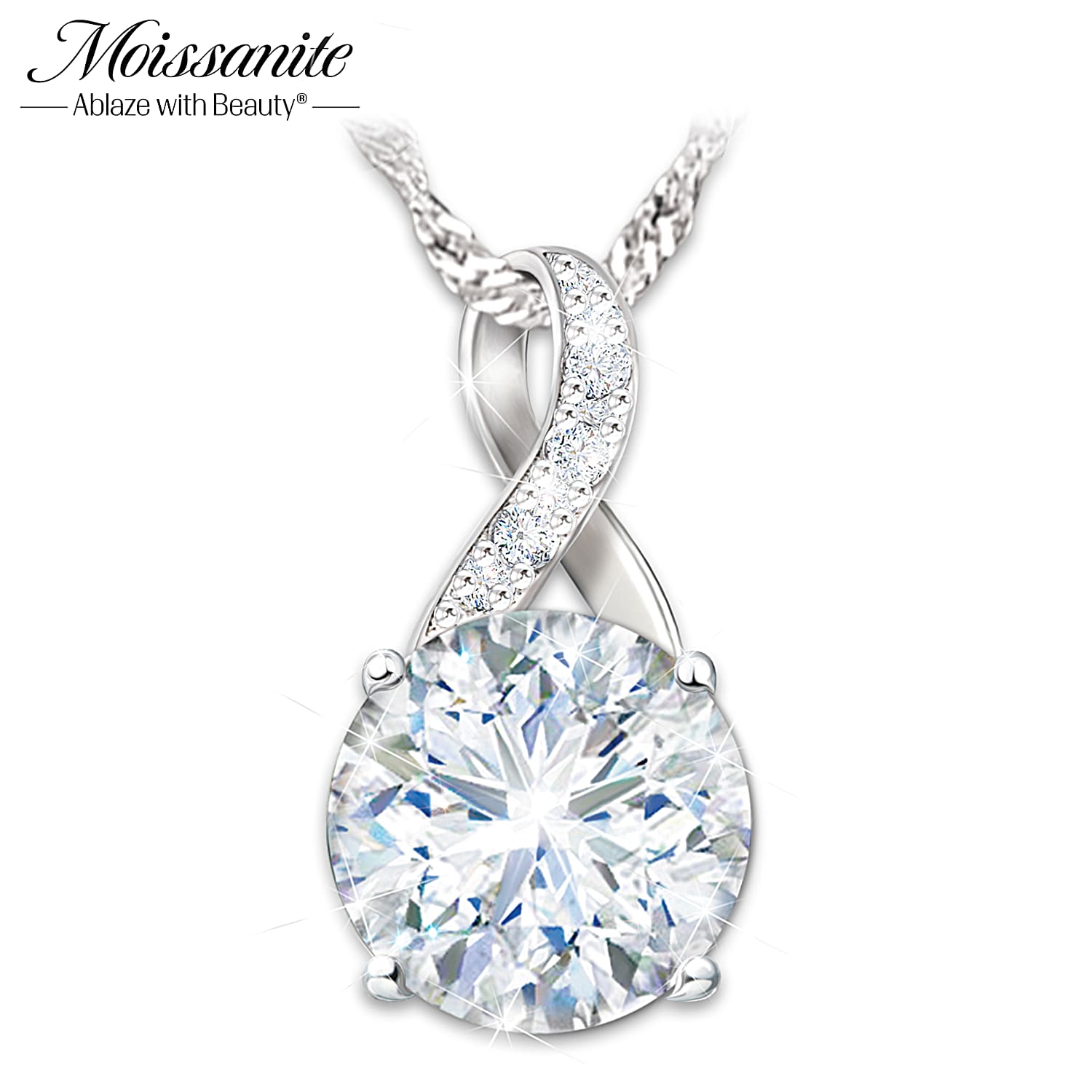 Online0369 Sterling Silver Moissanite Family Pendant - Customizable Men's Gift