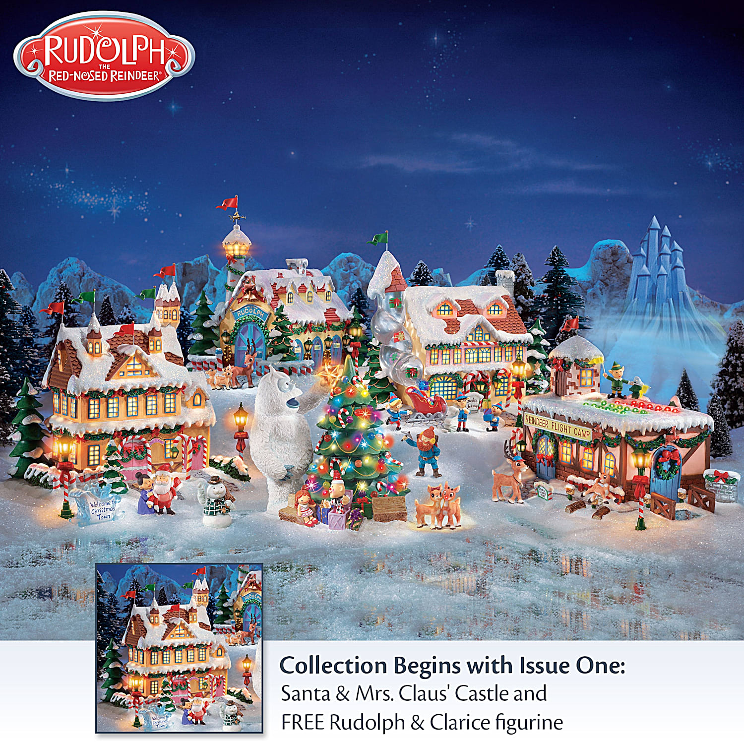 cocodrilo pecho Emperador Rudolph The Red-Nosed Reindeer® Christmas Town Village Collection