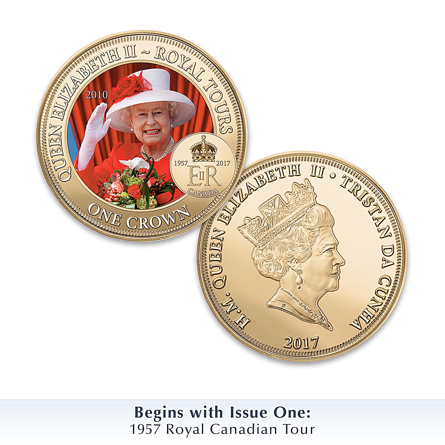 Queen Elizabeth II Royal Canadian Tours 24K Gold Genuine Legal