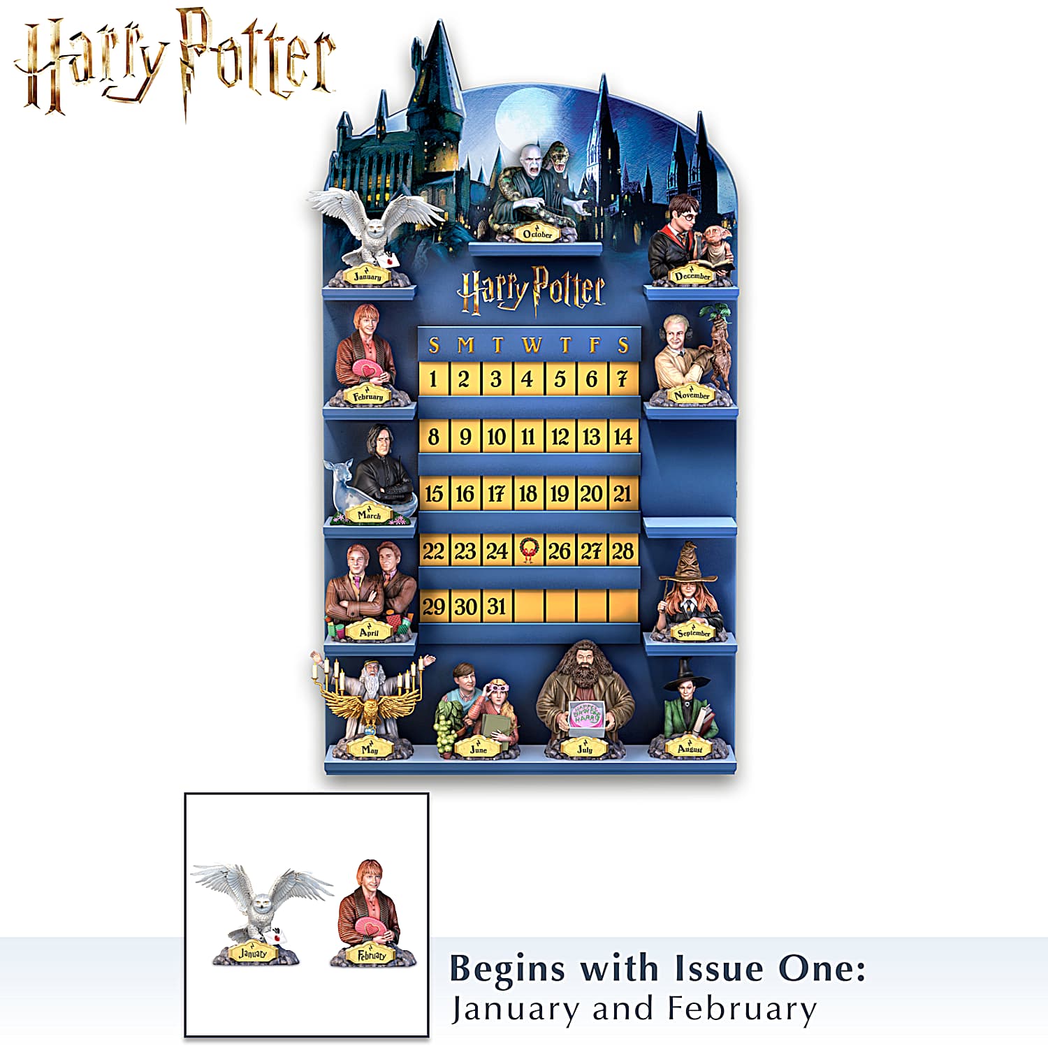 HARRY POTTER Perpetual Calendar Collection And HOGWARTS Castle Display
