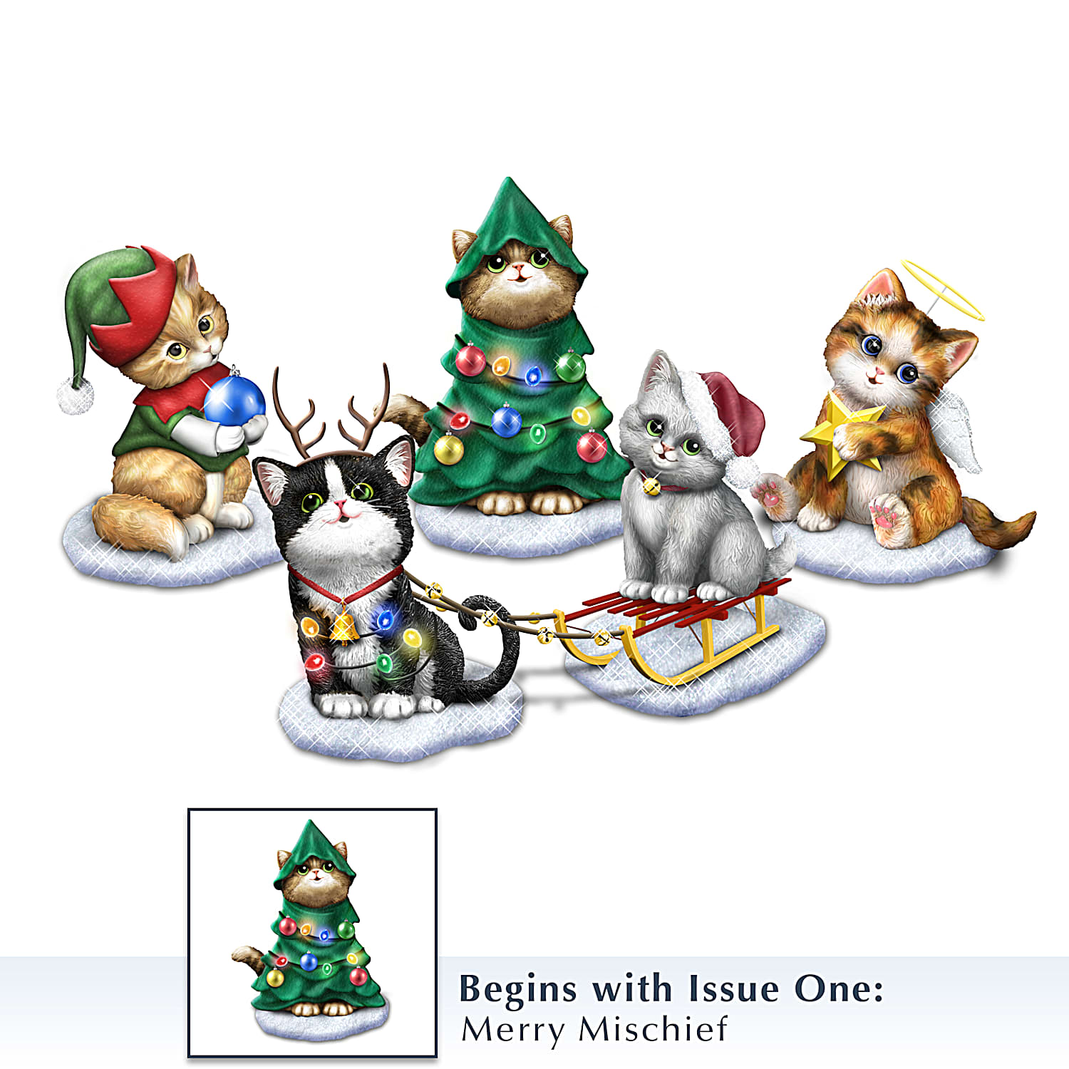 クリスマスHERSHEY'S Cat's Meow Collection Kayomi Harais 12 Days Of Christ-meows Hand-Painted Cat