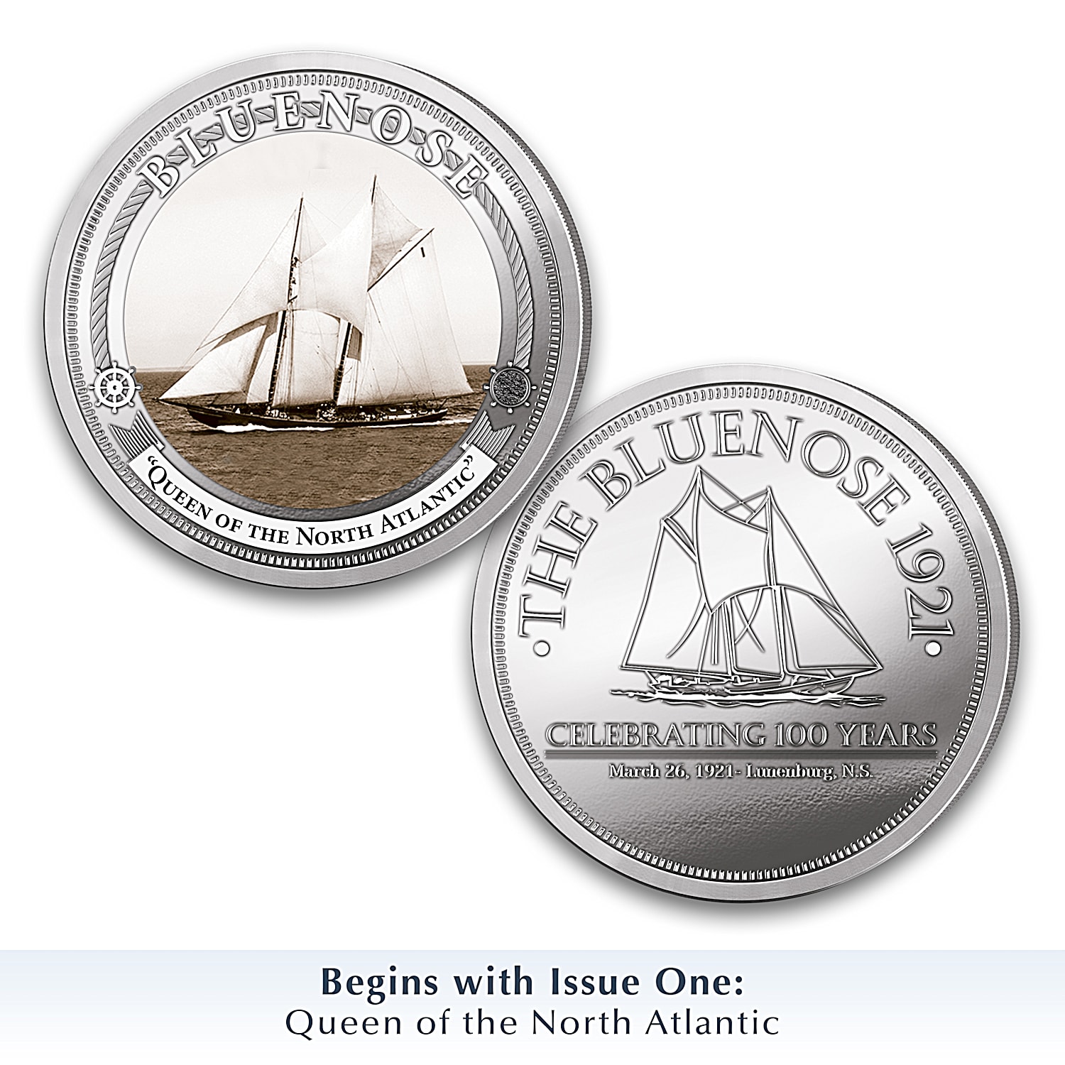 Bluenose Centennial 99.9% Silver-Plated Proof Collection Featuring