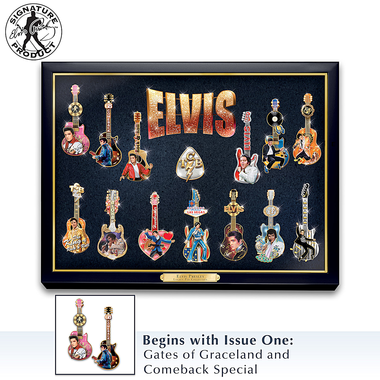 The Elvis Presley Legacy Guitar-Shaped Pin Collection That