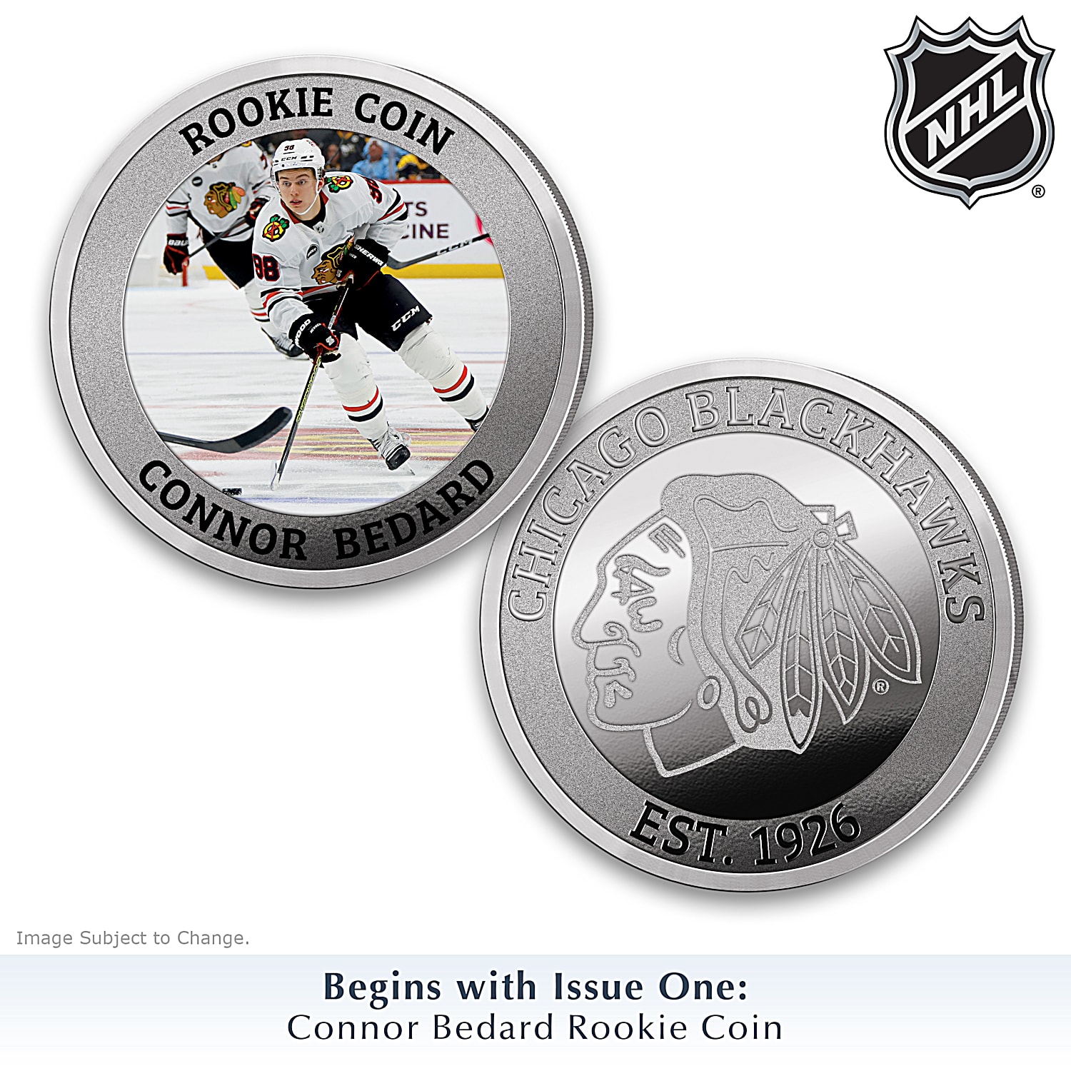 Chicago Blackhawks® Connor Bedard NHL® Silver-Plated Coins With Colour  Images Of The Star Rookie